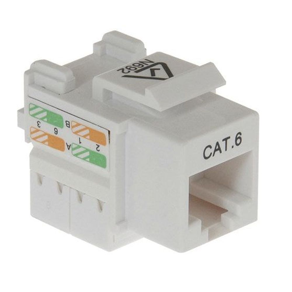 YN8033 - RJ45 Cat 6 Keystone Socket - White