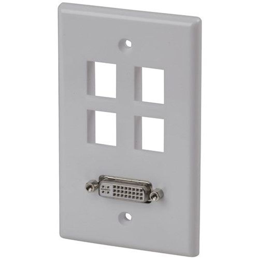 YN8057 - DVI Wall Plate Socket With 4 Keystone Ports