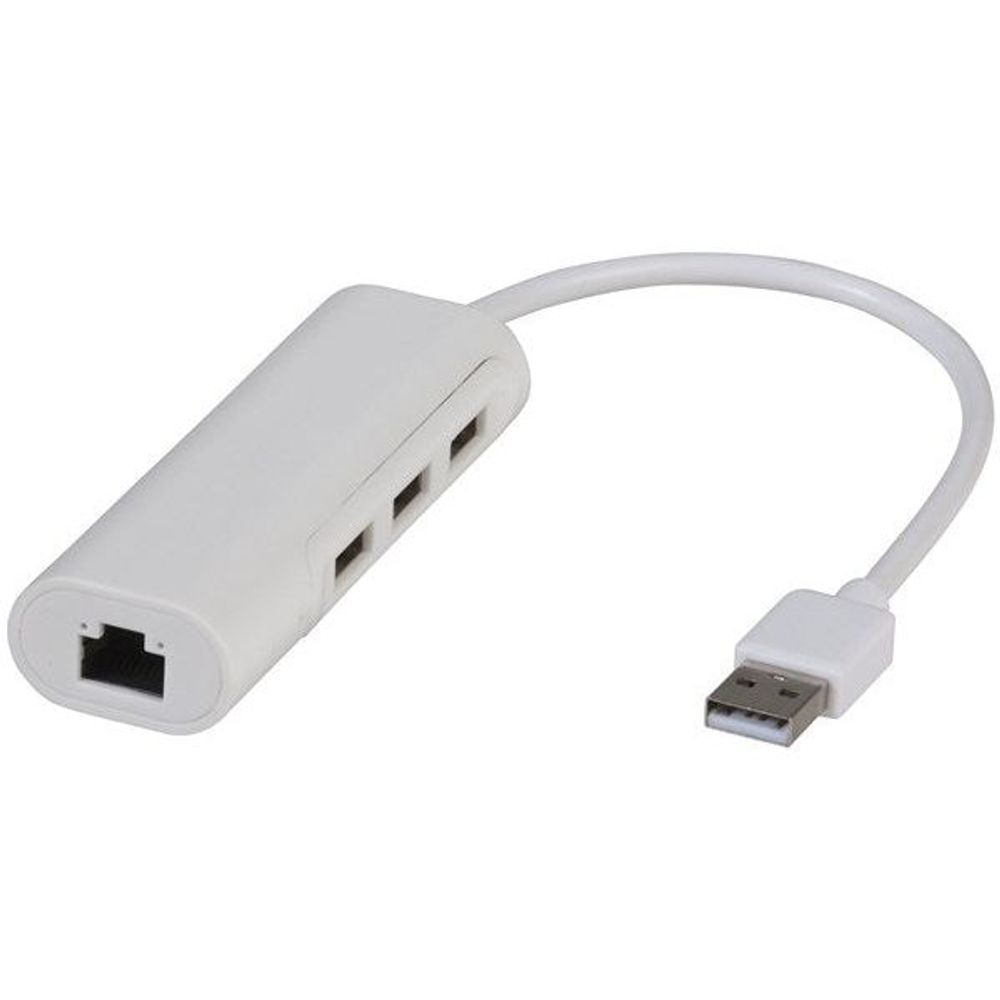 YN8407 - USB 2.0 to Ethernet Adaptor with 3-Port USB Hub