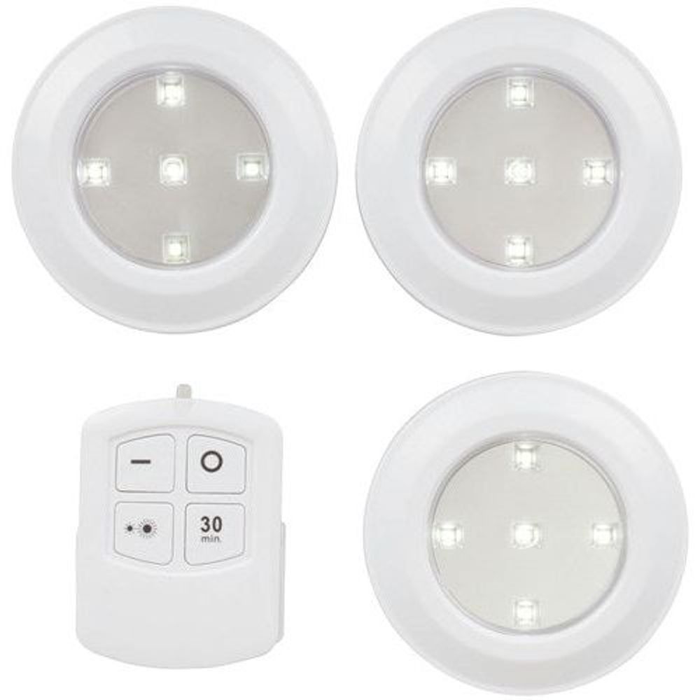 SL3511 - Remote Controlled LED Puck Light Triple Pack