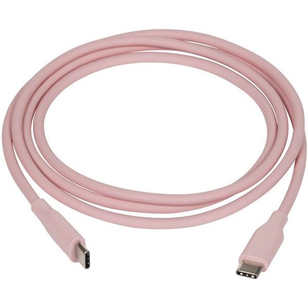 WC7942 - Pink Silicone USB Type-C to USB Type-C Cable 1.2m