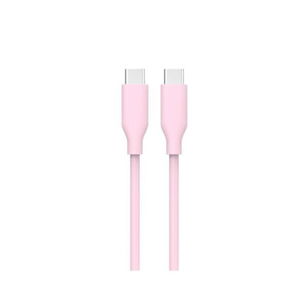 WC7942 - Pink Silicone USB Type-C to USB Type-C Cable 1.2m