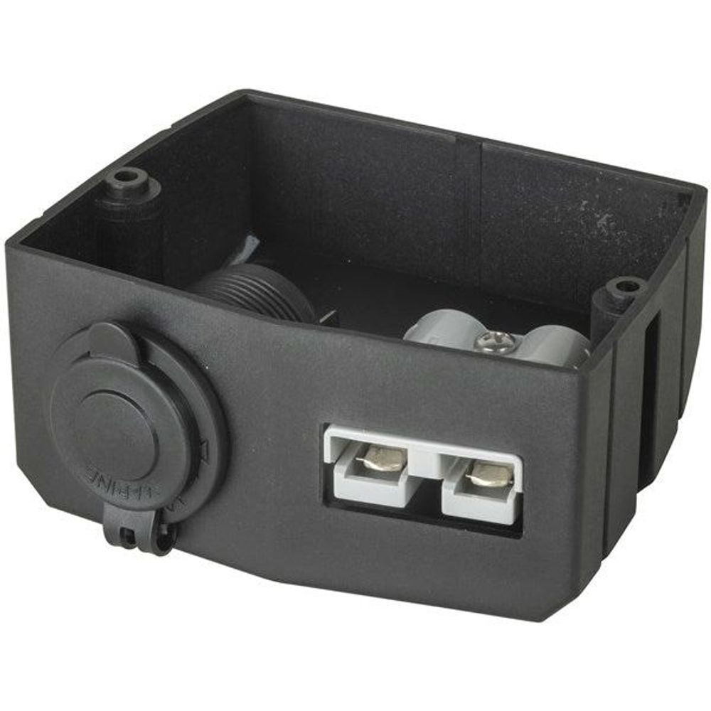 PT4496 - Surface Mount Bracket with 50A Battery Connector and Twin USB Sockets