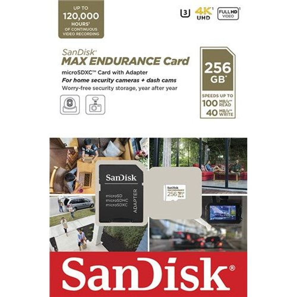 SDSQQVR-256G-GN6IA - Sandisk 256GB High Endurance MAX microSDXC Card