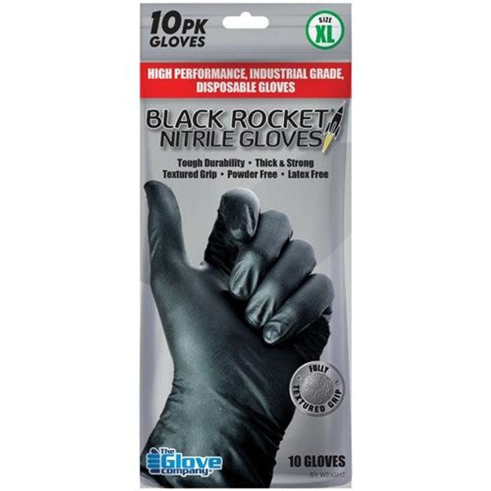 130102 - Black Rocket Nitrile Gloves Extra Large PK10