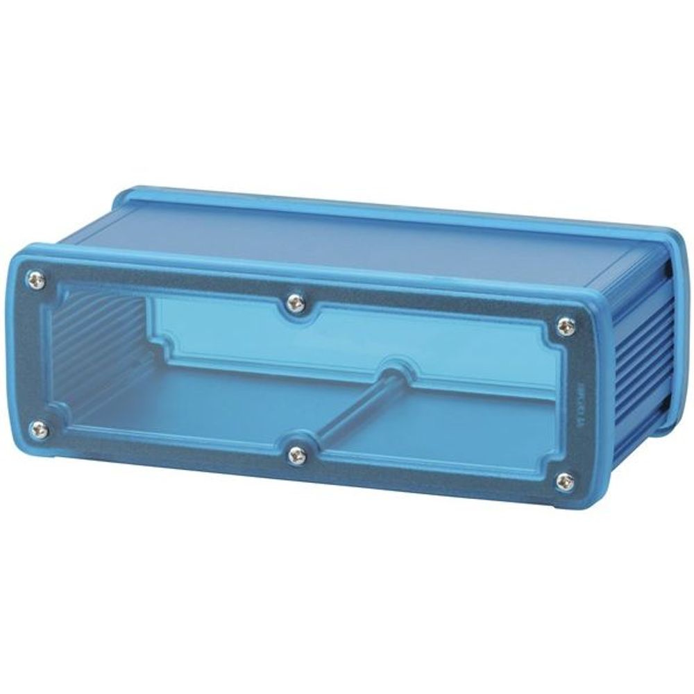 HB6296 - Blue Aluminium Enclosure with Clear Ends