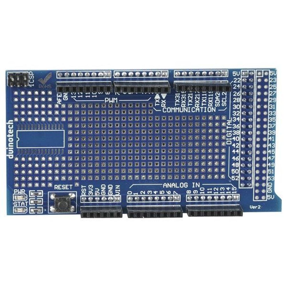 XC4416 - Duinotech Arduino Compatible Mega 2560 r3 Prototype Shield with Breadboard