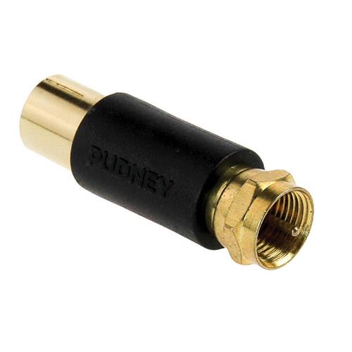 Pudney Coaxial Socket to F Plug Adaptor
