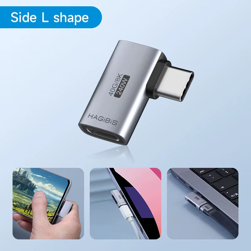 Hagibis 240W USB-C to USB-C Adapter Side L Shape