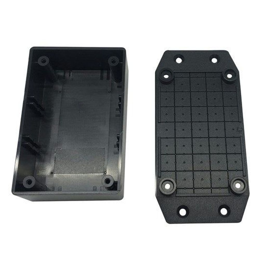 HB6016 - Jiffy Box - Black with mounting flange - 83X54X31 - UB5