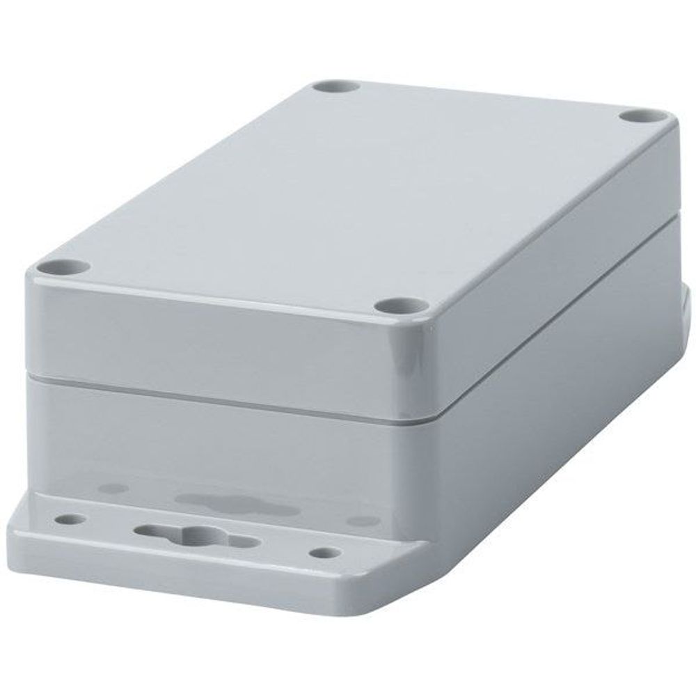 HB6123 - IP65 Sealed ABS Enclosures - Dark Grey with Mounting Flange - 115x65x40mm