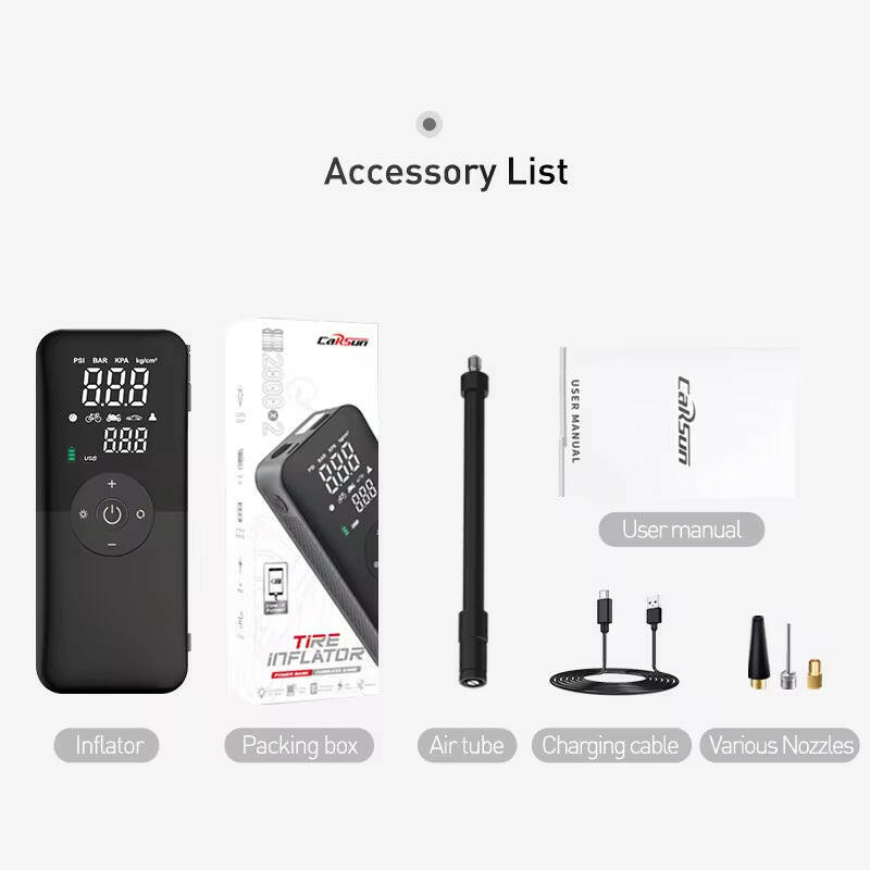 Rechargeable Air Pump Tire Inflator Portable Compressor Digital Cordless Car Tyre Inflator