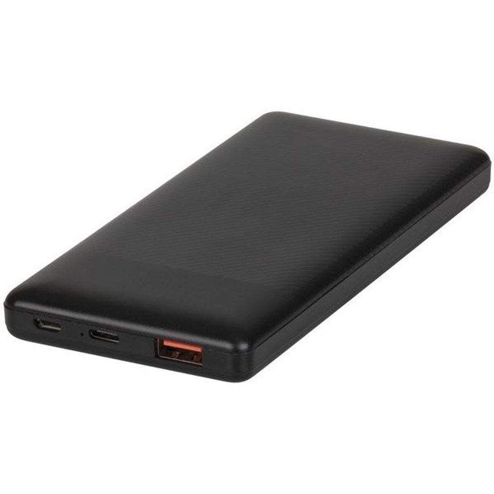 MB3810 - Powertech 10,000mAh Power Bank with USB-C and USB-A Ports in Black