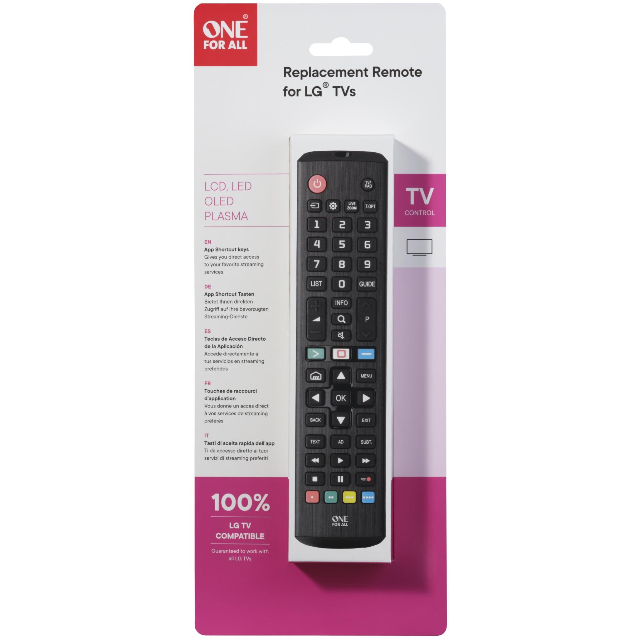 One For All Replacement TV Remote (LG)