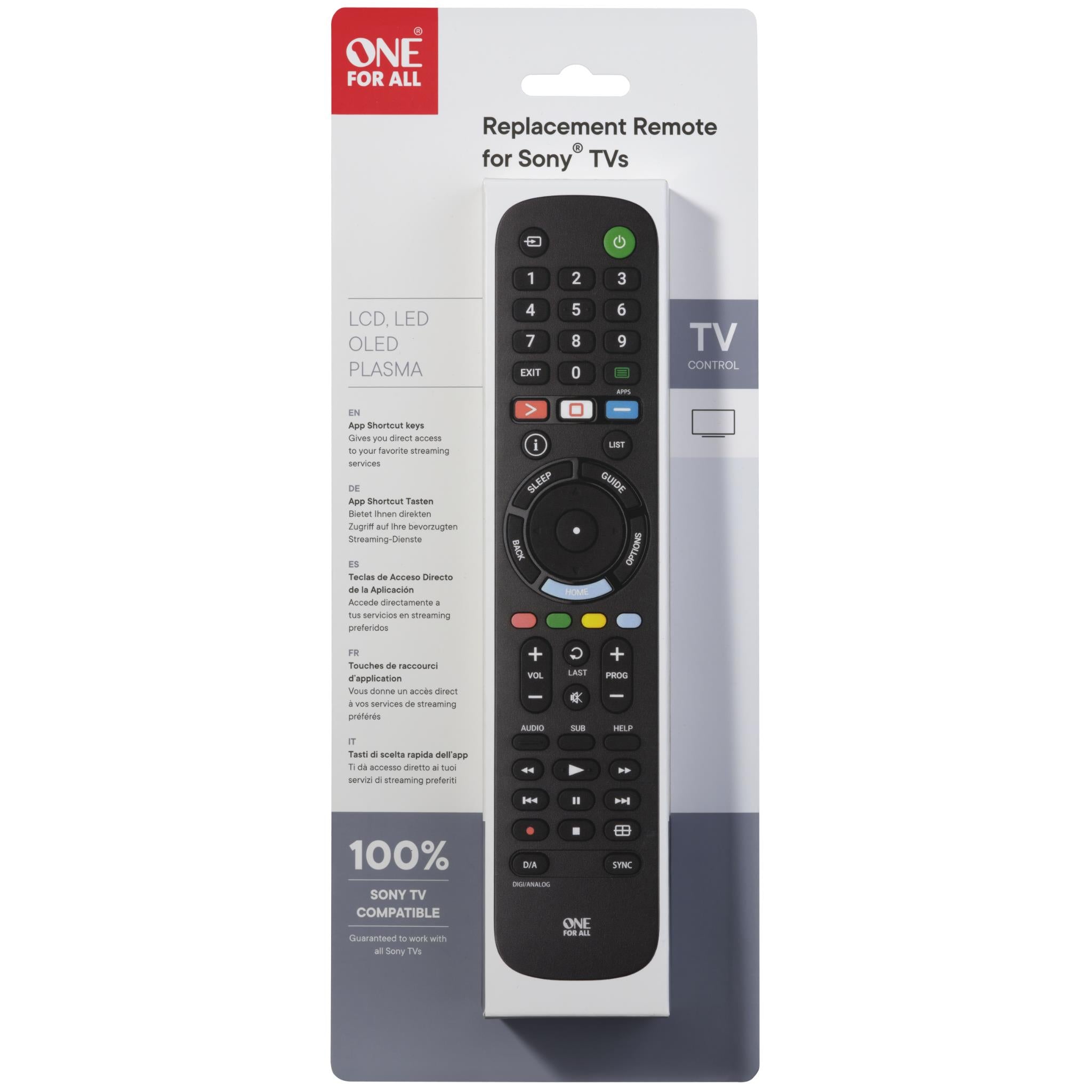One For All Replacement TV Remote (Sony)
