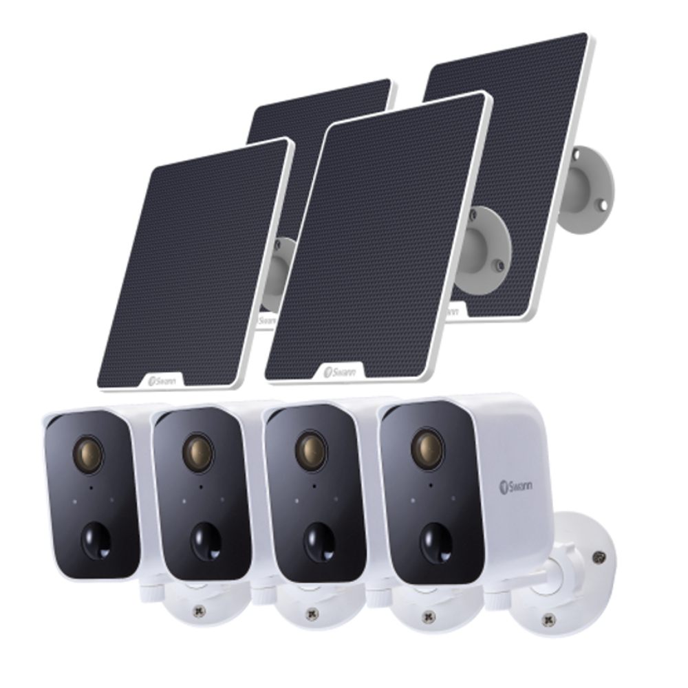 Swann 4x 1080p SWIFI-CORECAM / 4x SOIFI-SOLAR3 Solar Panel Bundle