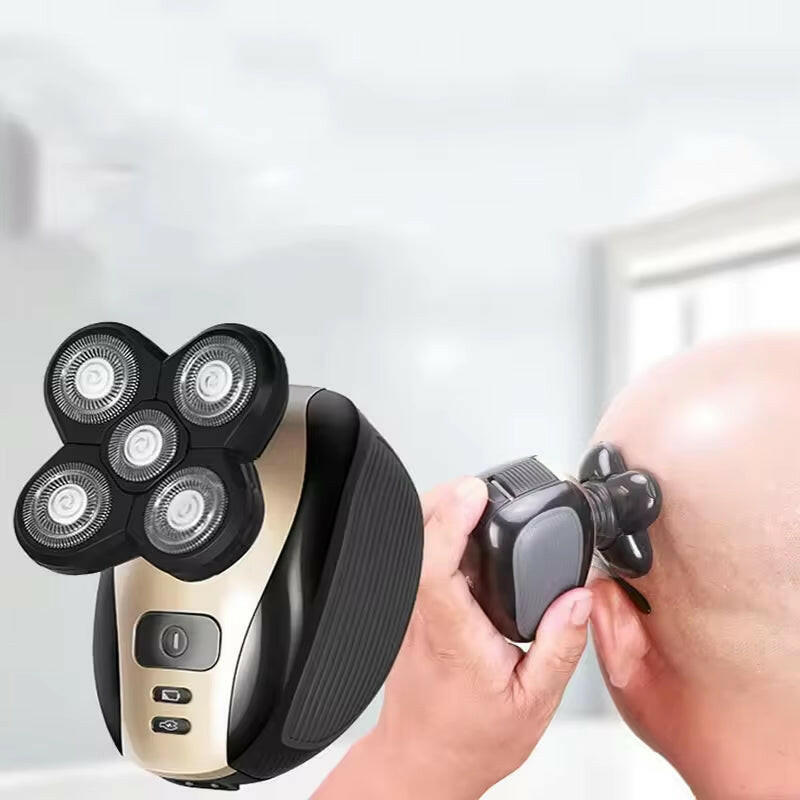 2025 Waterproof Rotary Electric Shaver and Beard Trimmer with 5 Heads - Rechargeable