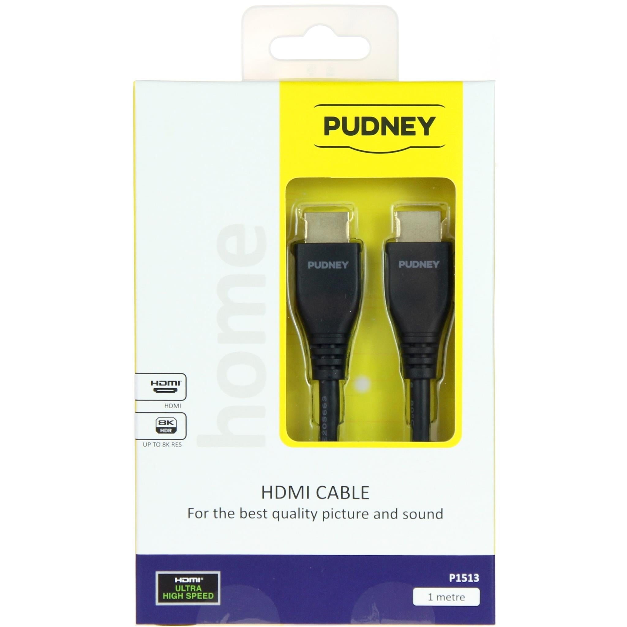 Pudney Ultra High Speed 8K HDMI 2.1 Cable (1m)