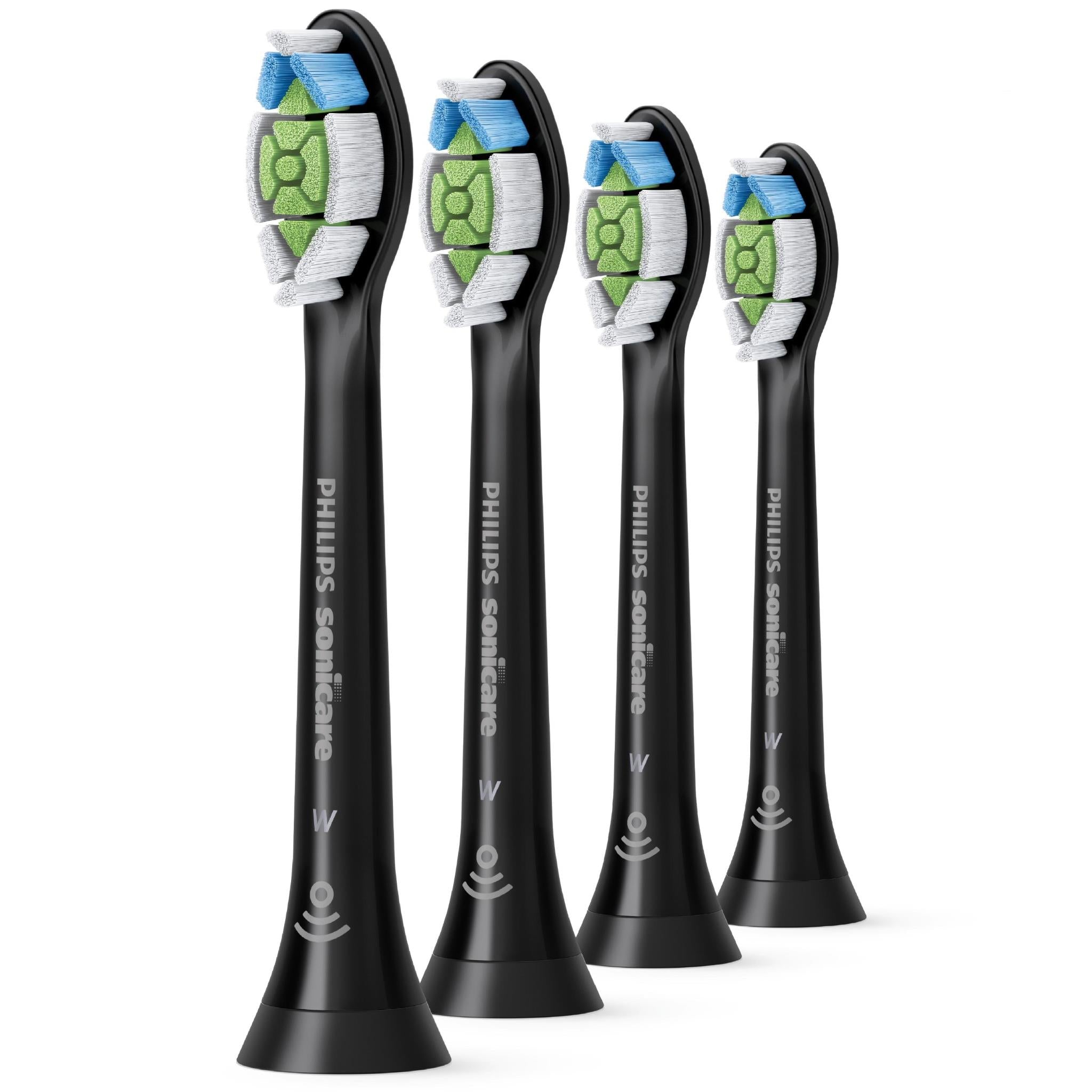 Philips Sonicare W2 Optimal White Standard Brush Heads (Black) [4 Pack]