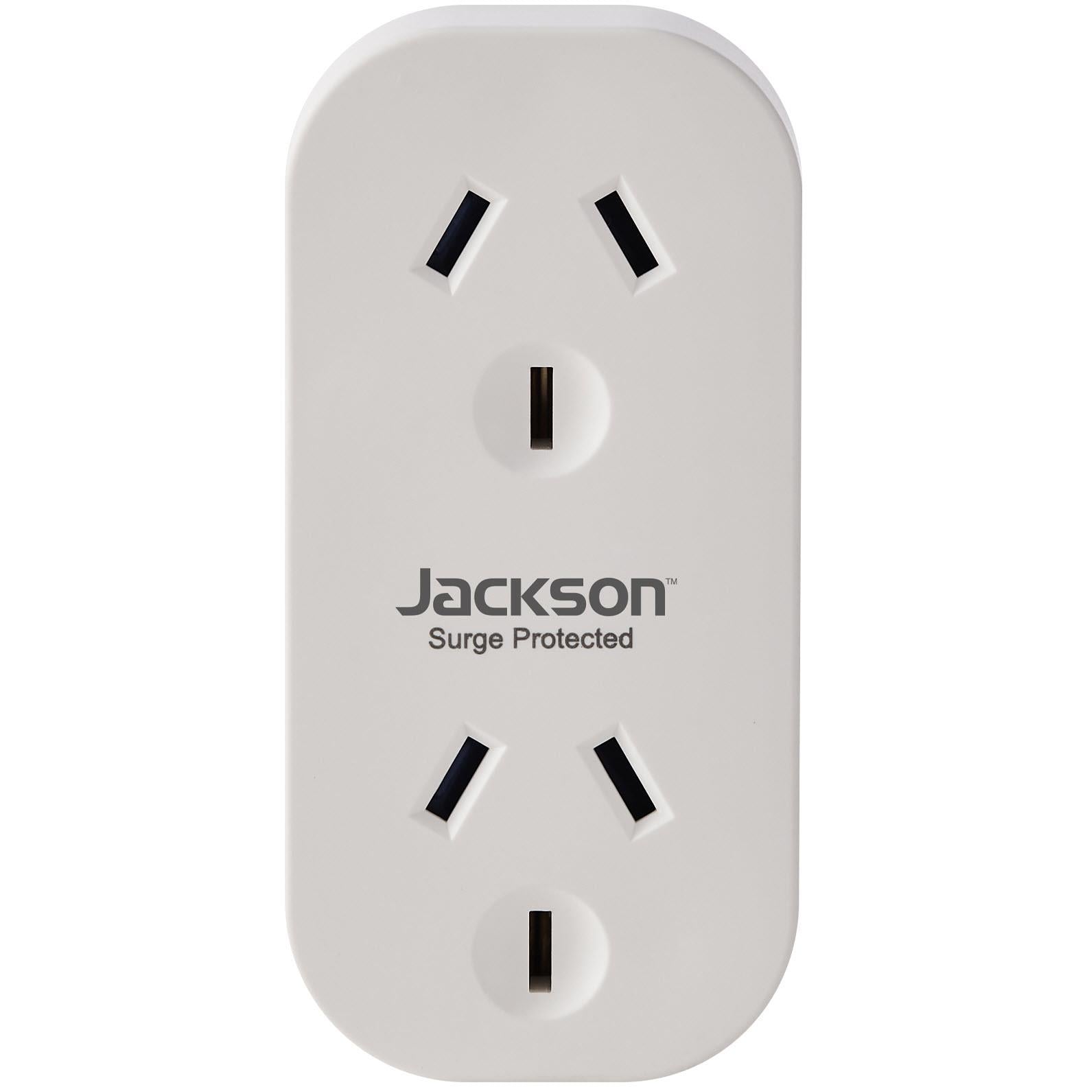 Jackson Vertical Surge Protection Double Adaptor (2-outlet)