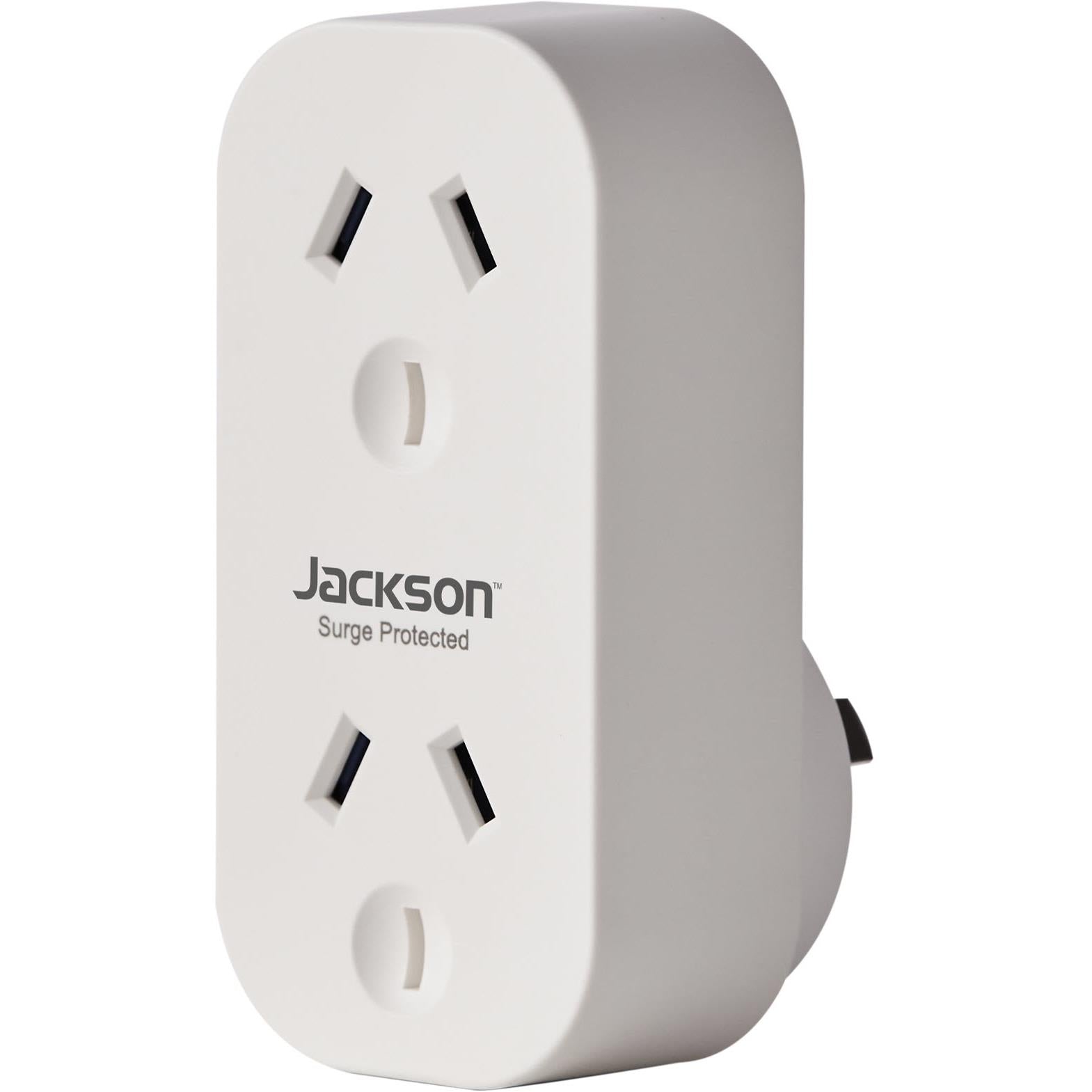 Jackson Vertical Surge Protection Double Adaptor (2-outlet)