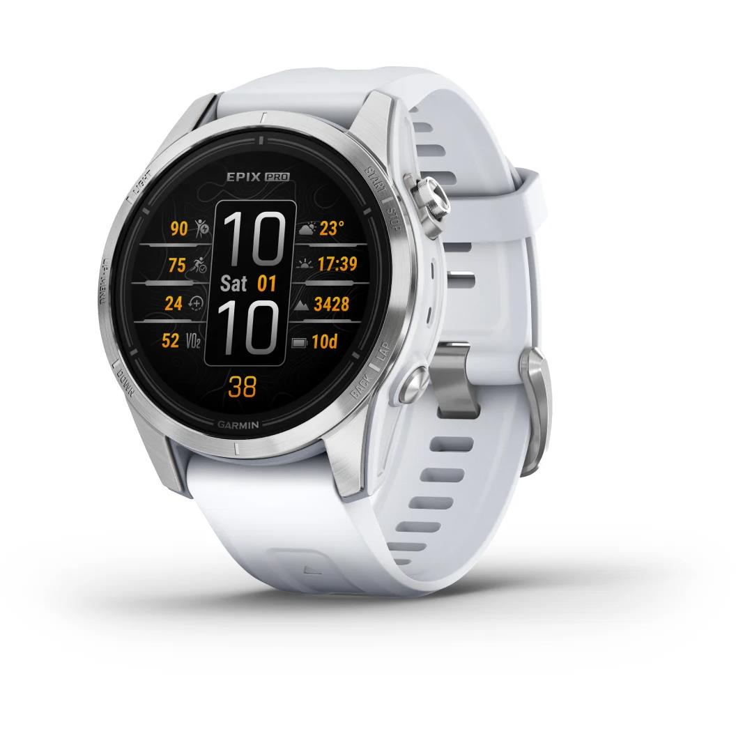 Garmin epix Pro (Gen 2) Standard Edition 42mm Silver with Whitestone Band