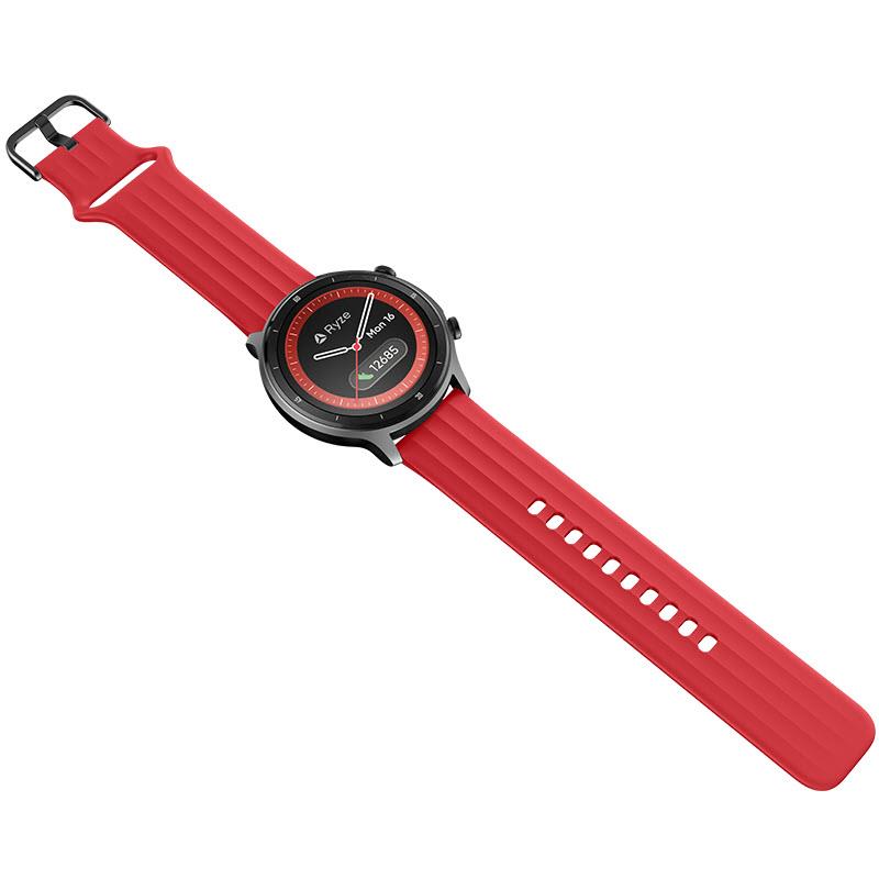 Ryze Flex Fitness & Wellbeing Smart Watch (Dark Grey/Red)