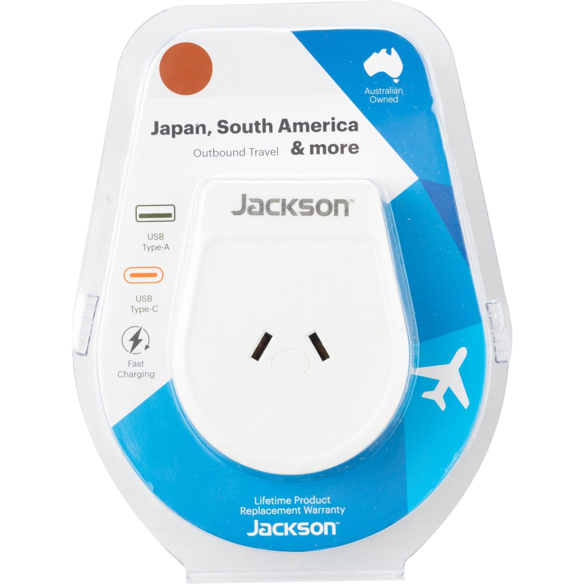 Jackson Outbound Travel Adapter with USB-C (Japan Slim)