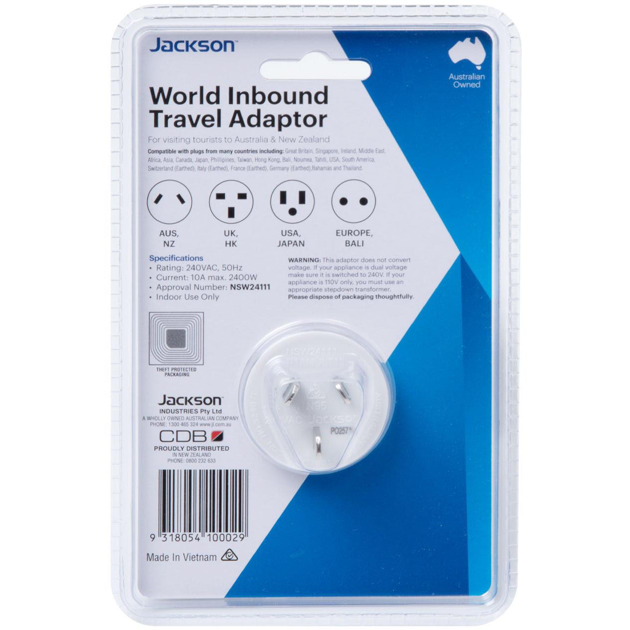Jackson Universal Inbound Travel Adaptor