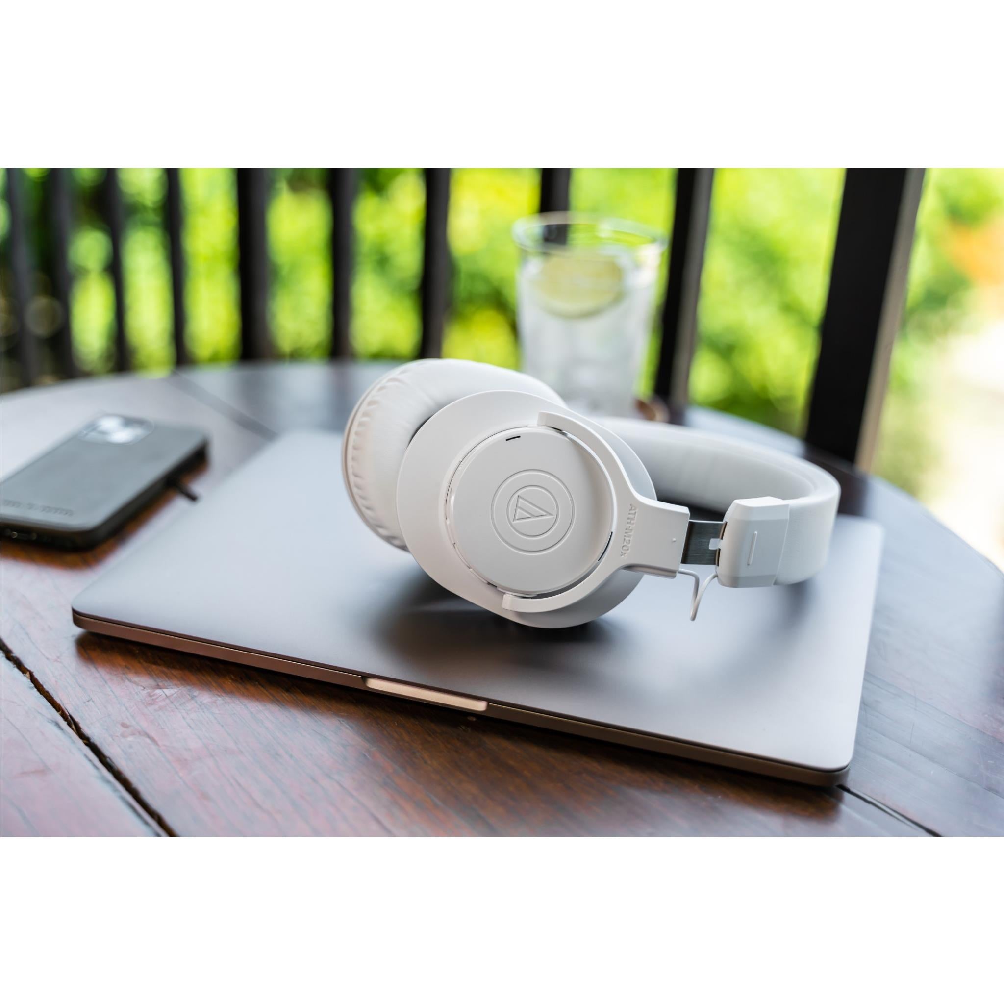 Audio-Technica ATH-M20XBT Wireless Over-Ear Headphones (White)
