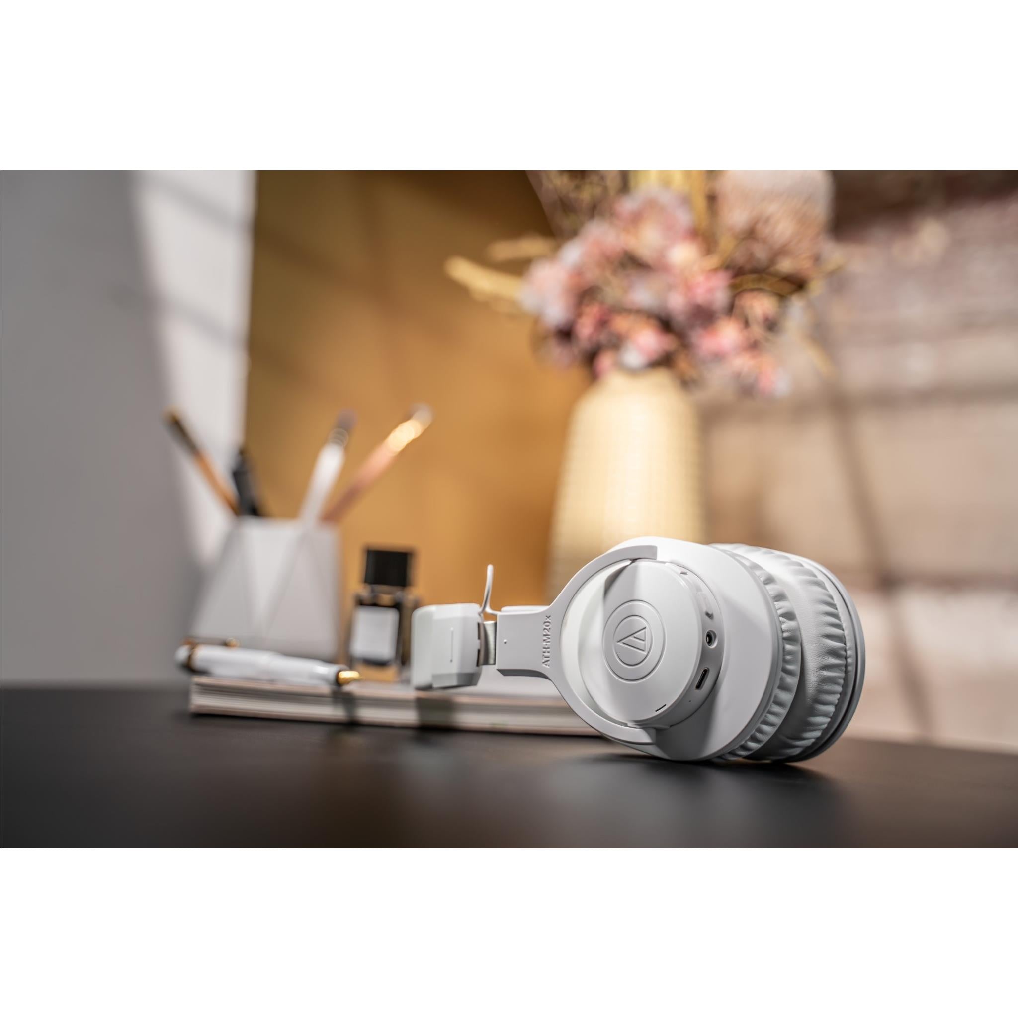 Audio-Technica ATH-M20XBT Wireless Over-Ear Headphones (White)