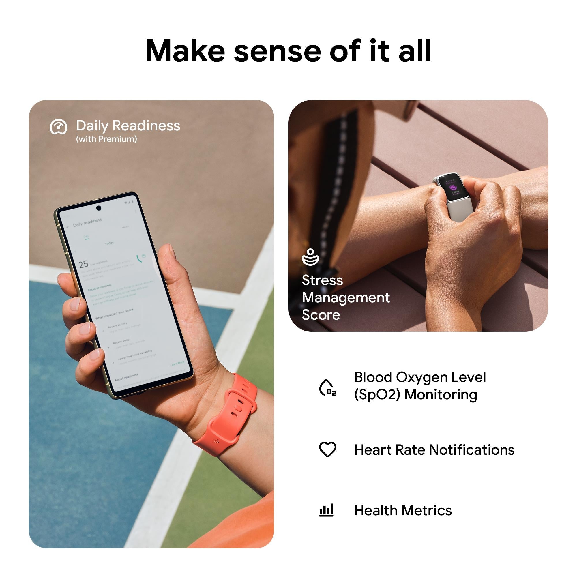 Fitbit Charge 6 Fitness Tracker (Champagne Gold/Coral)