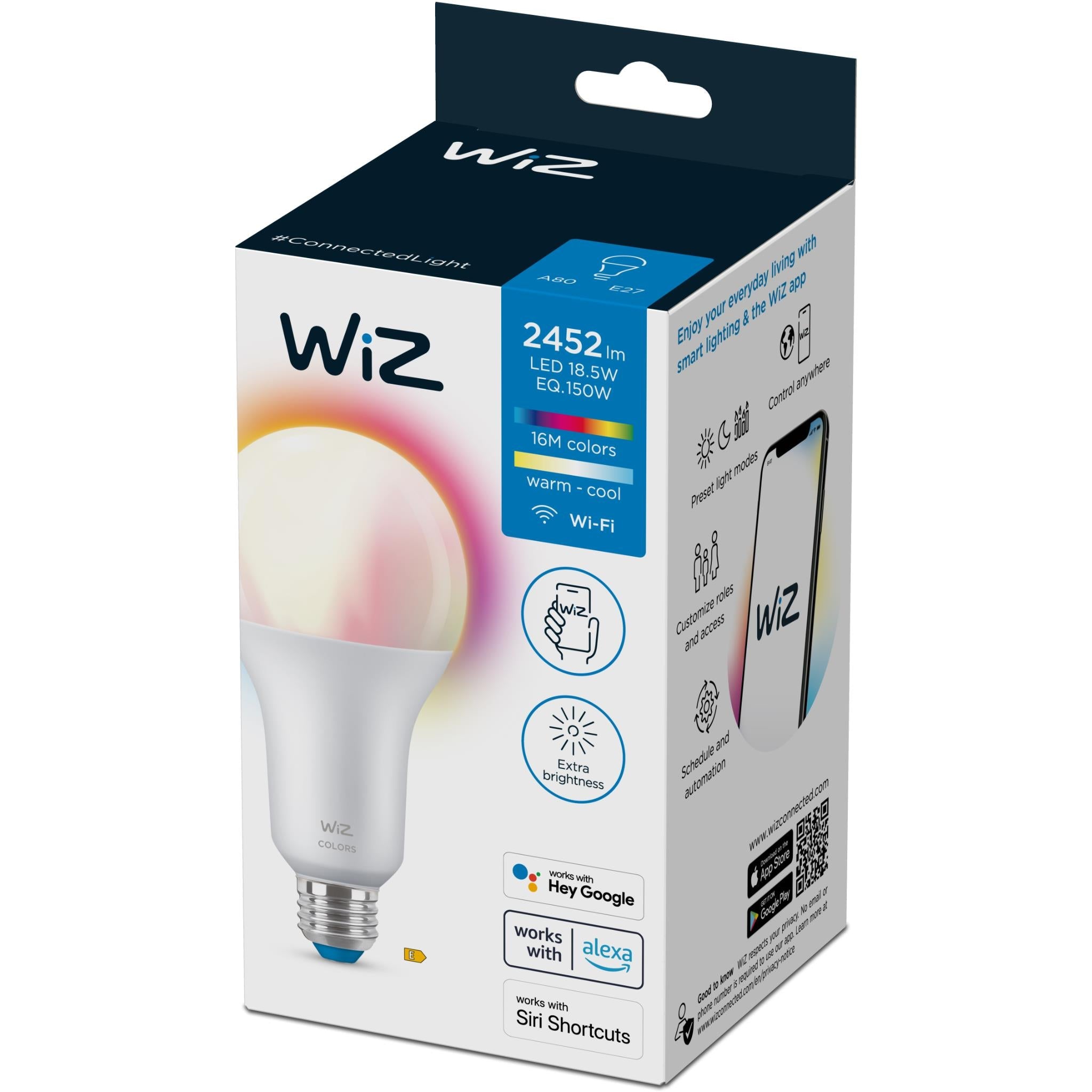 Wiz Colour High Lumen 18.5W A80 E27 Smart Bulb