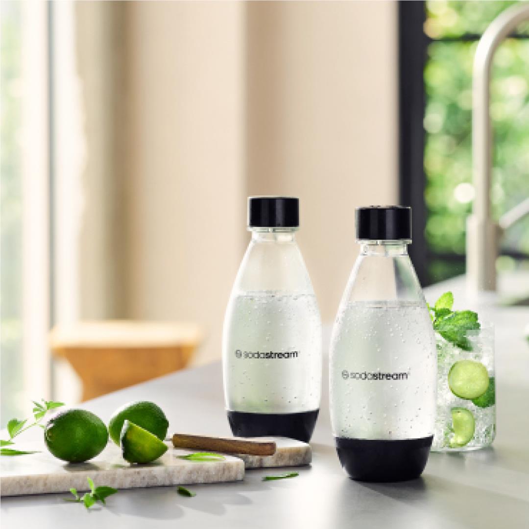SodaStream Fuse 500ml Bottles Dishwasher Safe Twin-Pack (Black)