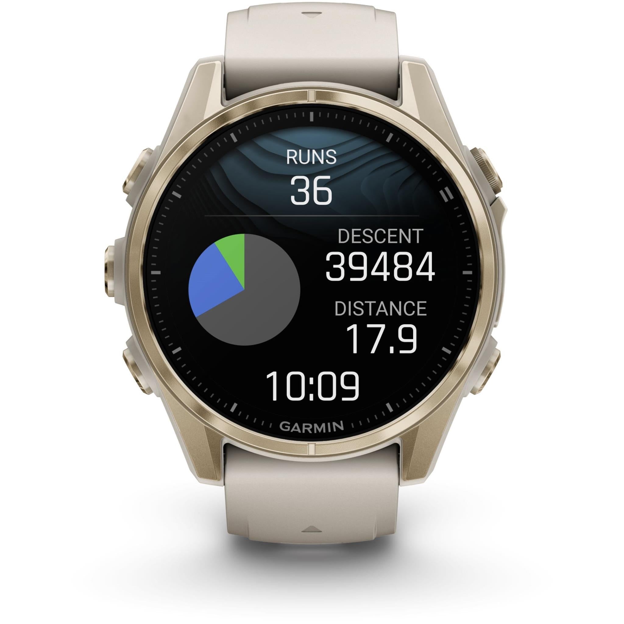 Garmin fenix 8 43mm AMOLED Saphire Edition, Soft Gold with Fog Grey/Dark Sandstone Band