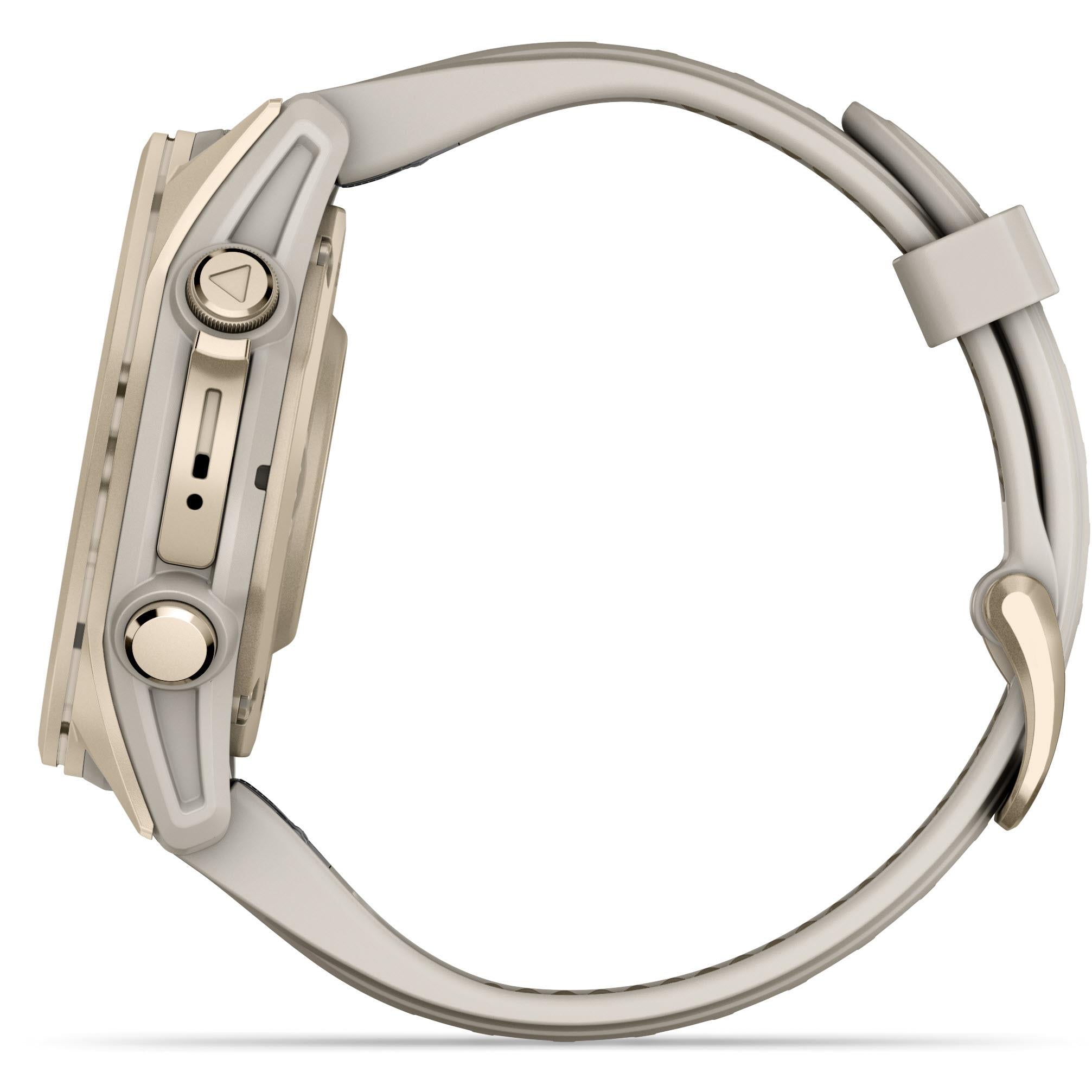 Garmin fenix 8 43mm AMOLED Saphire Edition, Soft Gold with Fog Grey/Dark Sandstone Band