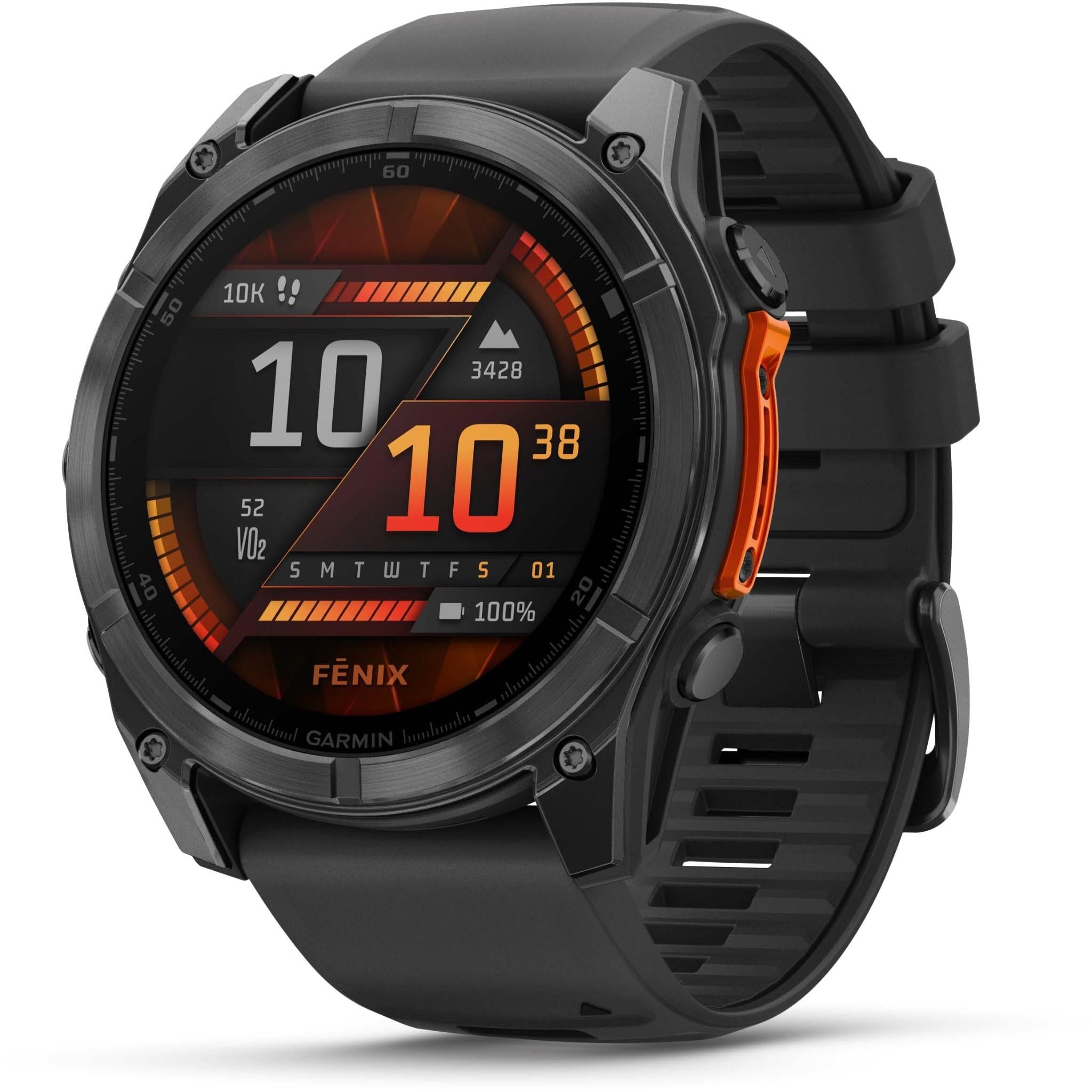 Garmin fenix 8 51mm AMOLED Glass, Slate Grey with Black Band