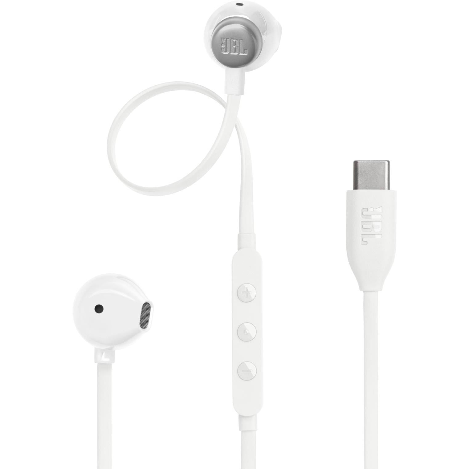 JBL Tune 305C USB-C Wired In-ear Headphones (White)