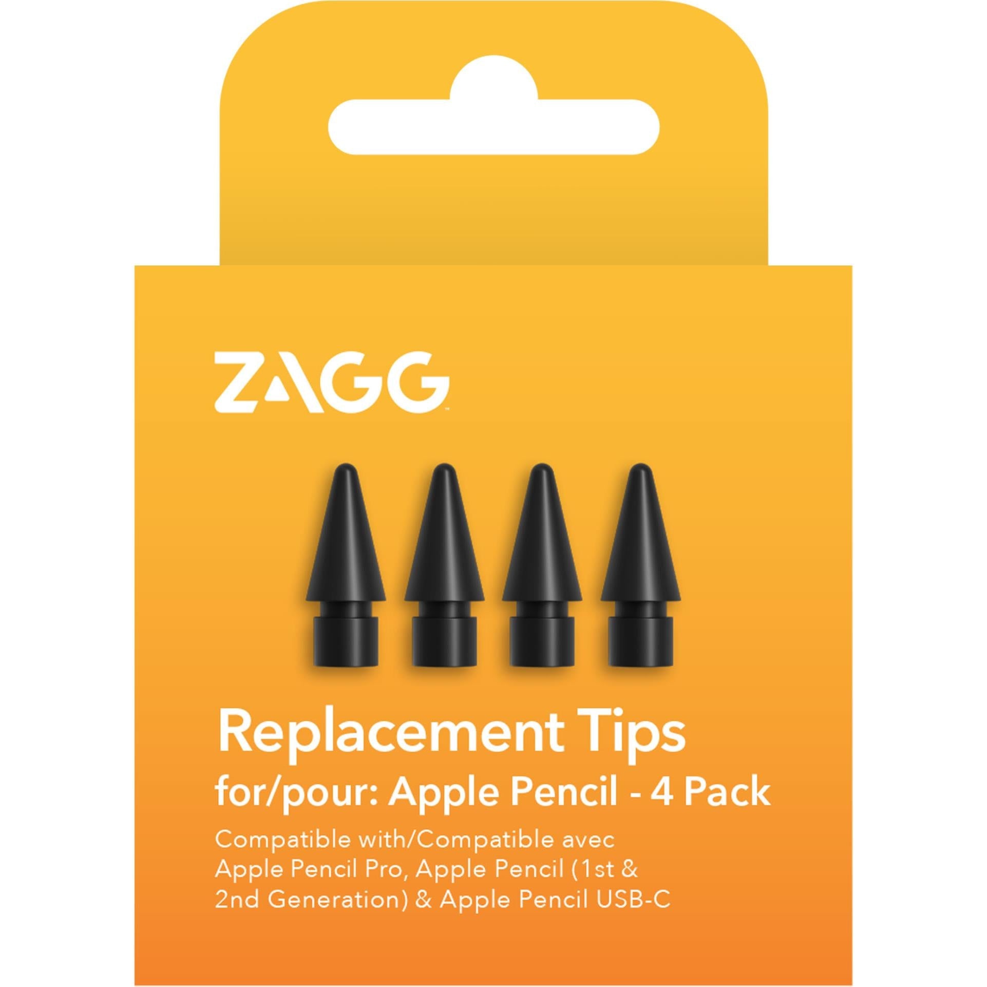 Zagg Apple Pencil Replacement Tips [4 Pack] (Black)