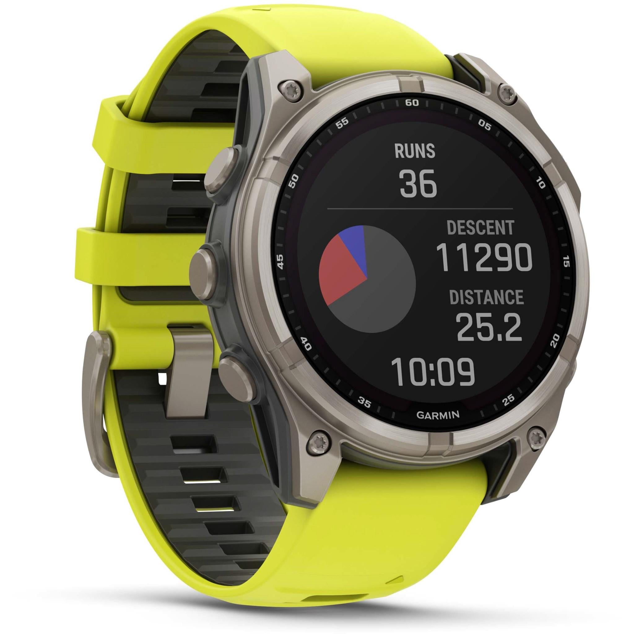 Garmin fenix 8 47mm SOLAR Sapphire Edition Bare Titanium with Amp Yellow + Graphite Band