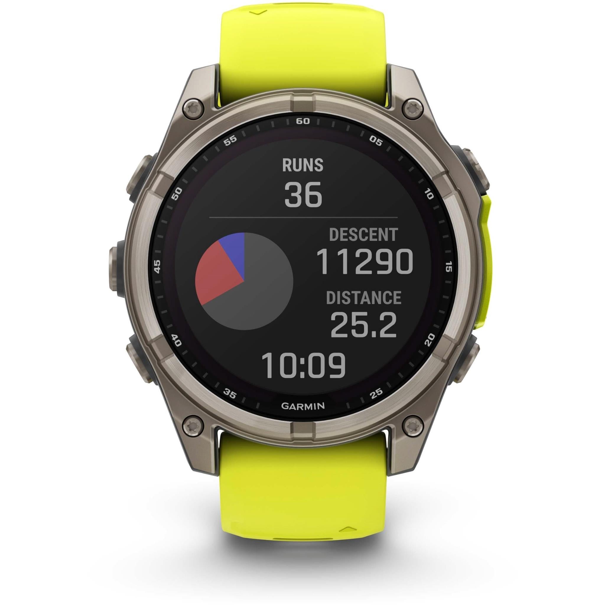 Garmin fenix 8 47mm SOLAR Sapphire Edition Bare Titanium with Amp Yellow + Graphite Band