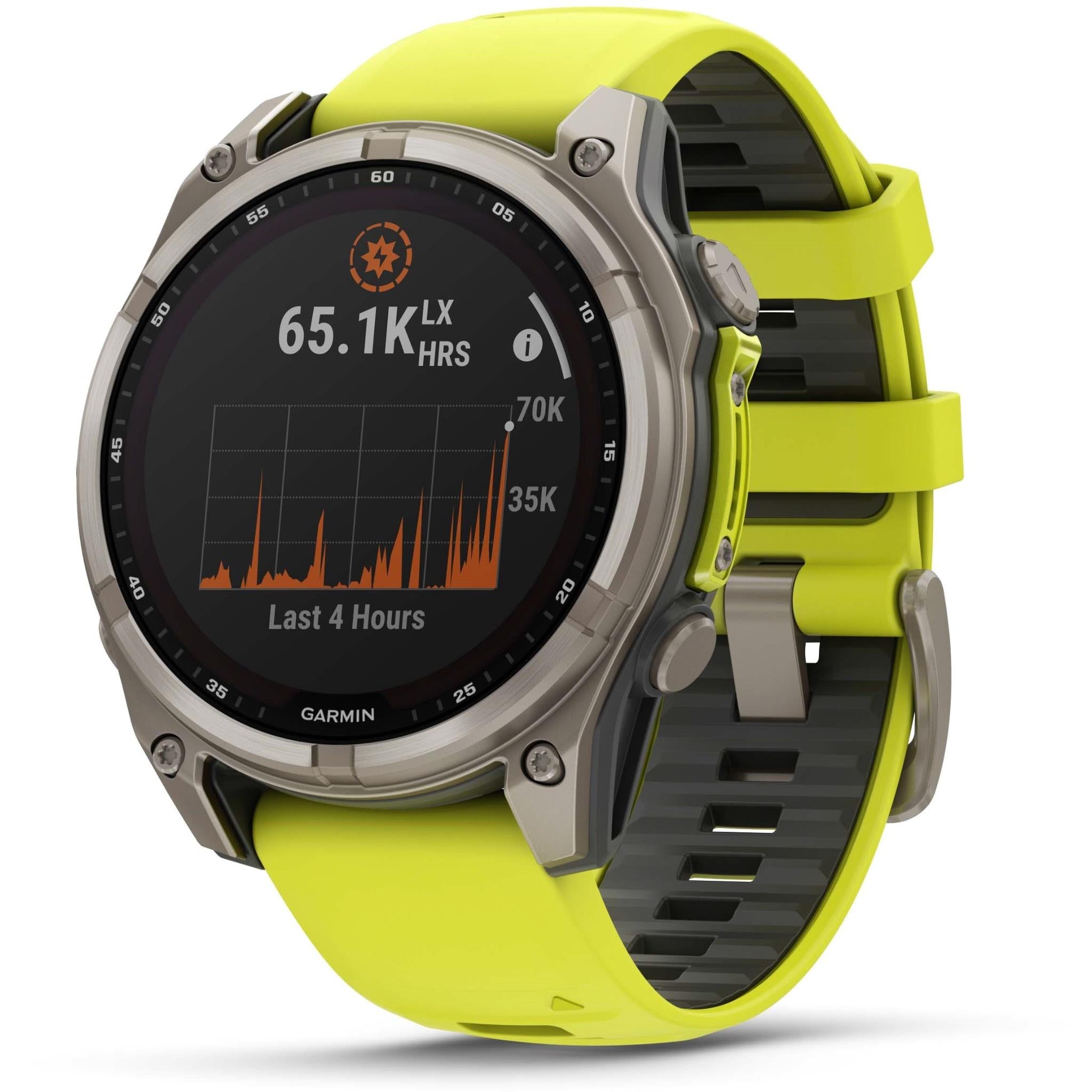 Garmin fenix 8 47mm SOLAR Sapphire Edition Bare Titanium with Amp Yellow + Graphite Band