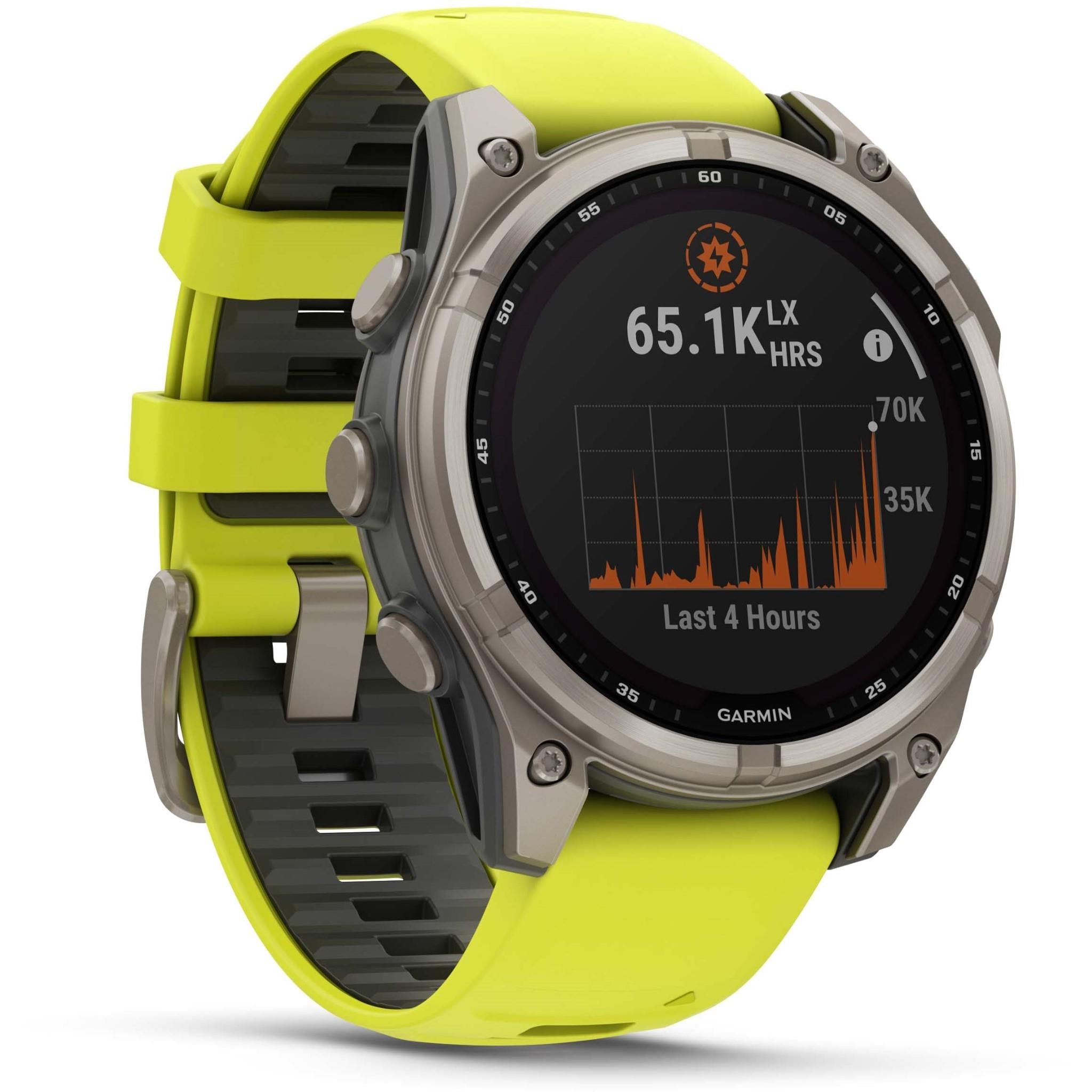 Garmin fenix 8 47mm SOLAR Sapphire Edition Bare Titanium with Amp Yellow + Graphite Band