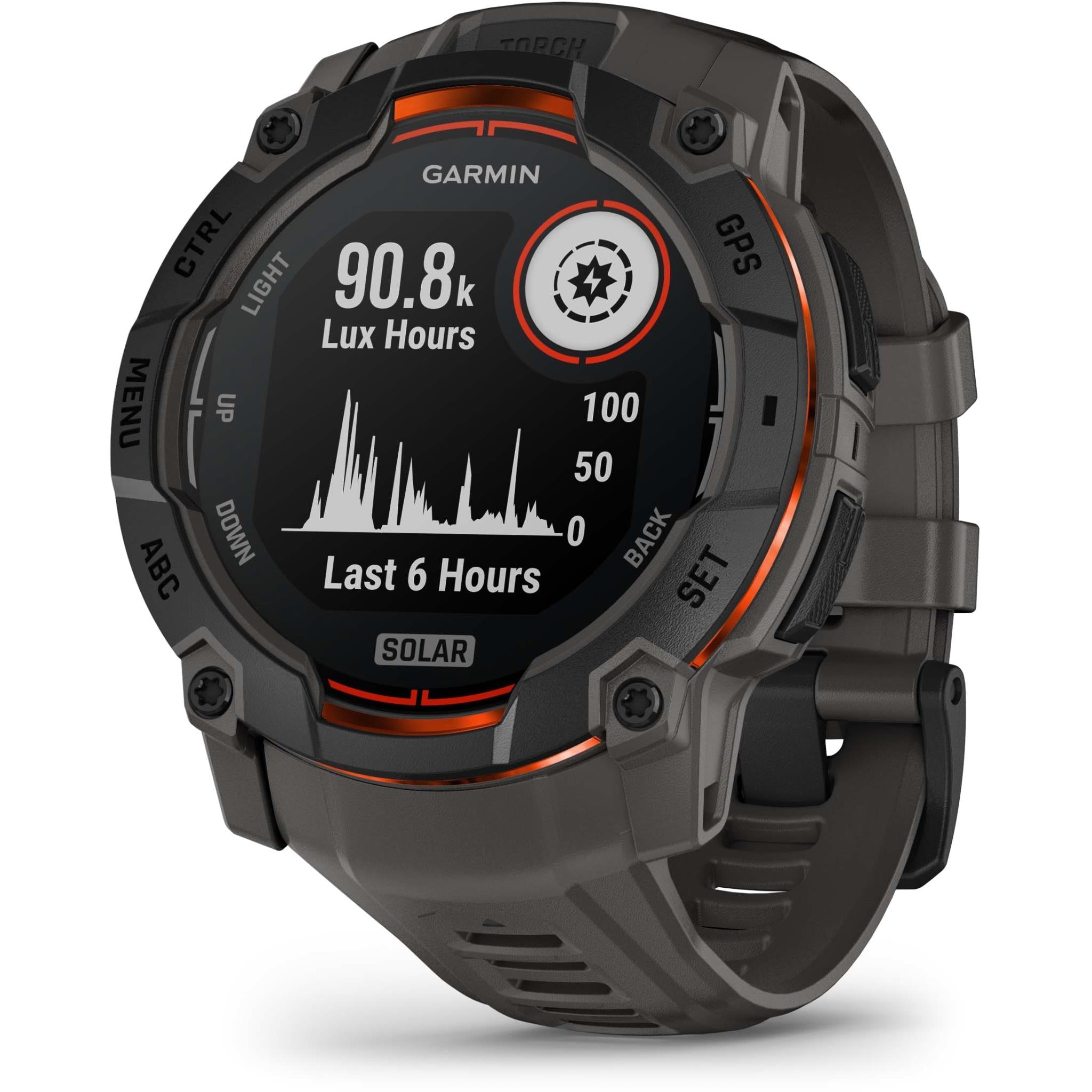 Garmin Instinct 3 50mm Solar Sports Watch (Black Bezel with Charcoal Band)