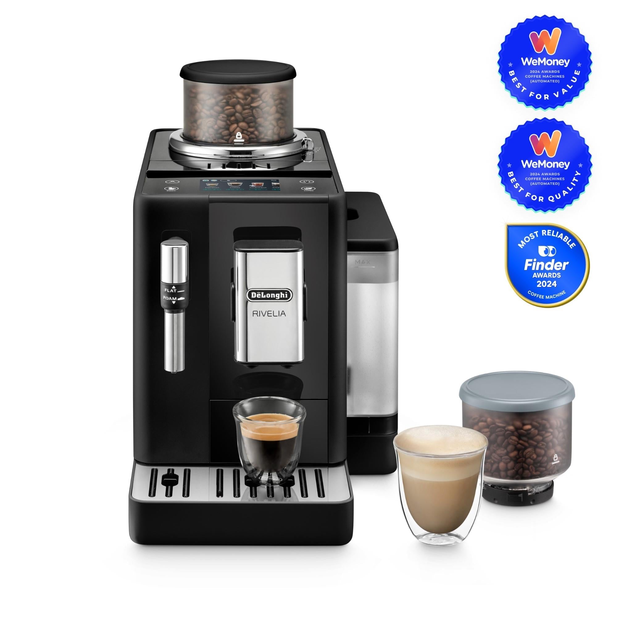 De'Longhi Rivelia Fully Automatic Coffee Machine with Steam Wand