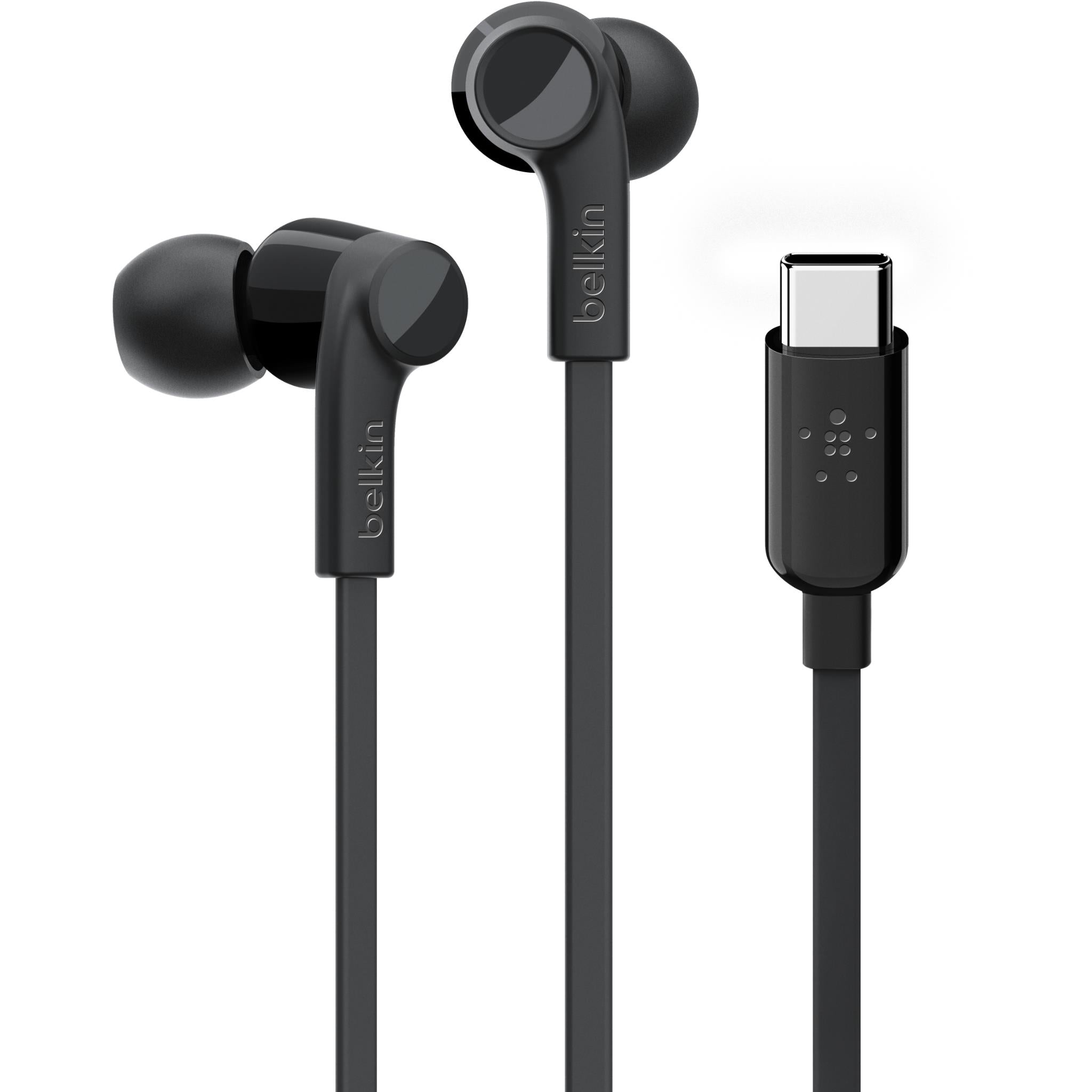 Belkin SoundForm USB-C Wired EarBuds with Adjustable Volume Limiter (Black)