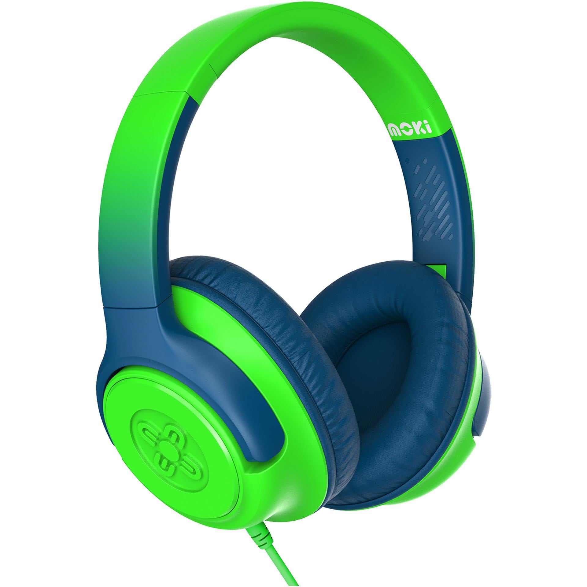 Moki Mixi Wired Kids Over-Ear Headphones (Green/Blue)