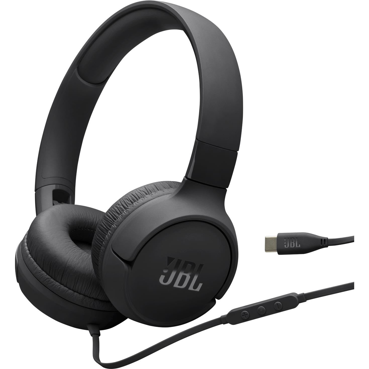 JBL Tune 520C Wired USB-C On-ear Headphones (Black)