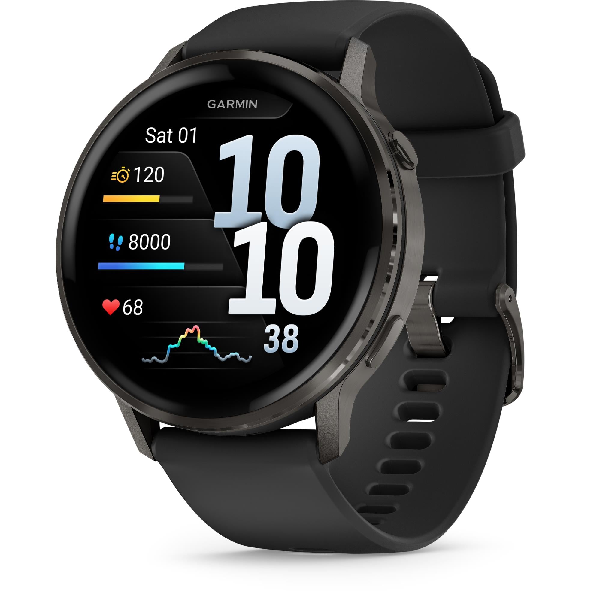 Garmin Venu 4 45mm Smartwatch (Slate with Black Band)