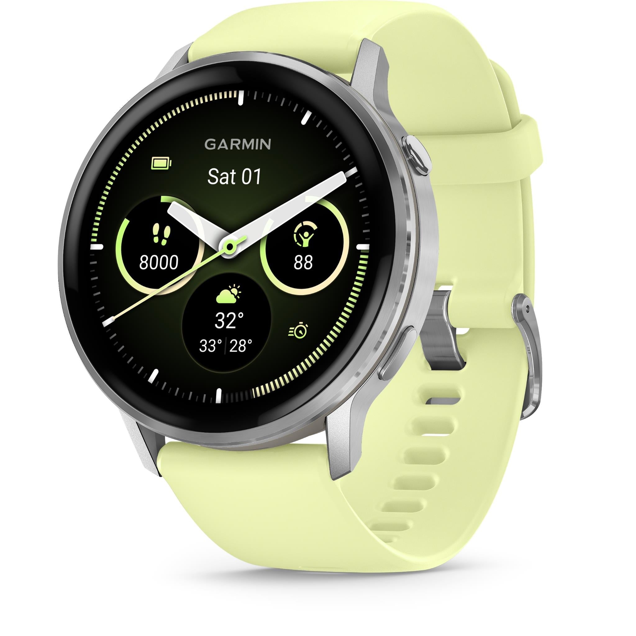 Garmin Venu 4 45mm Smartwatch (Silver with Citron Band)